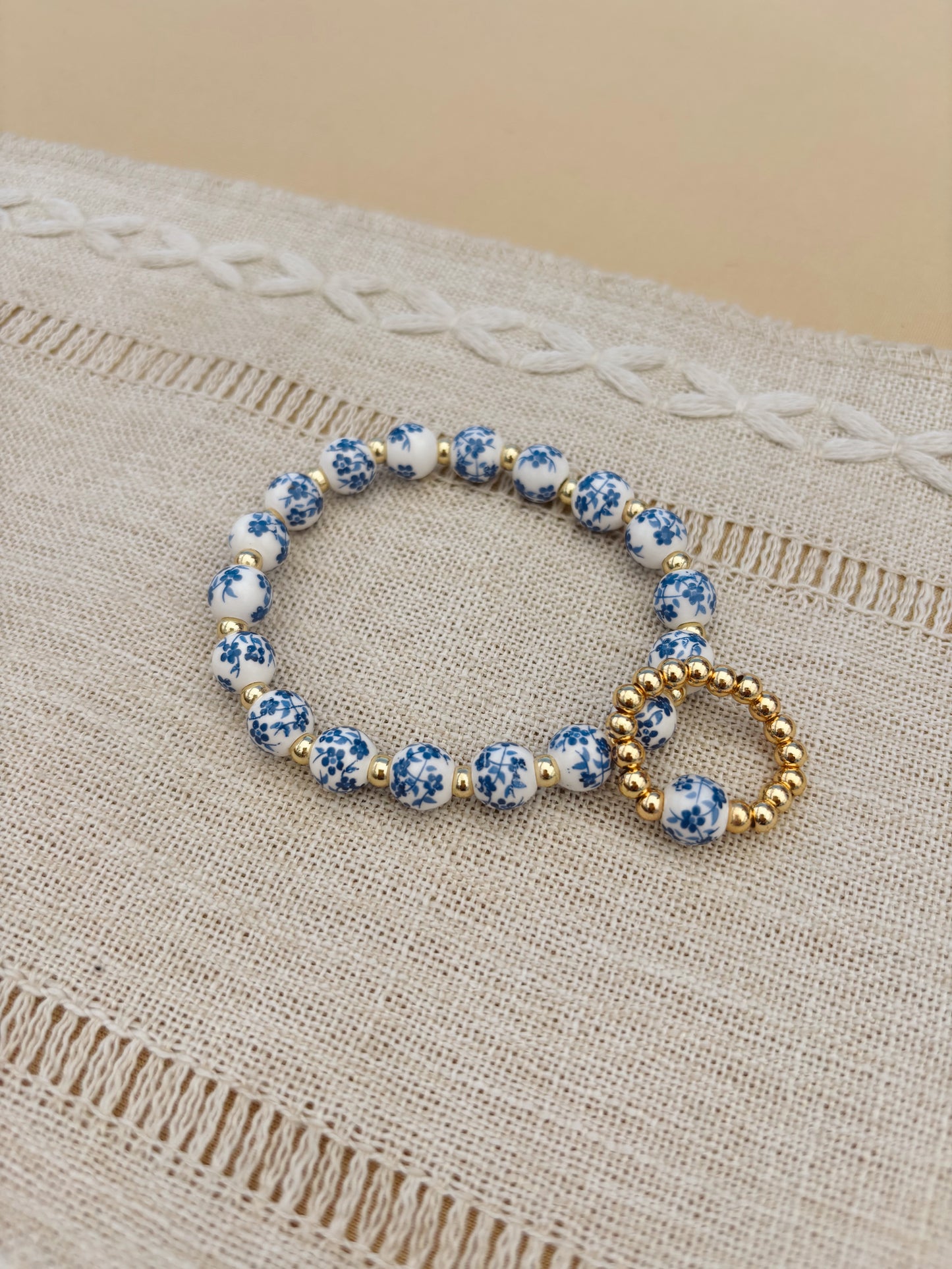 Blue Blossom Beaded Ring