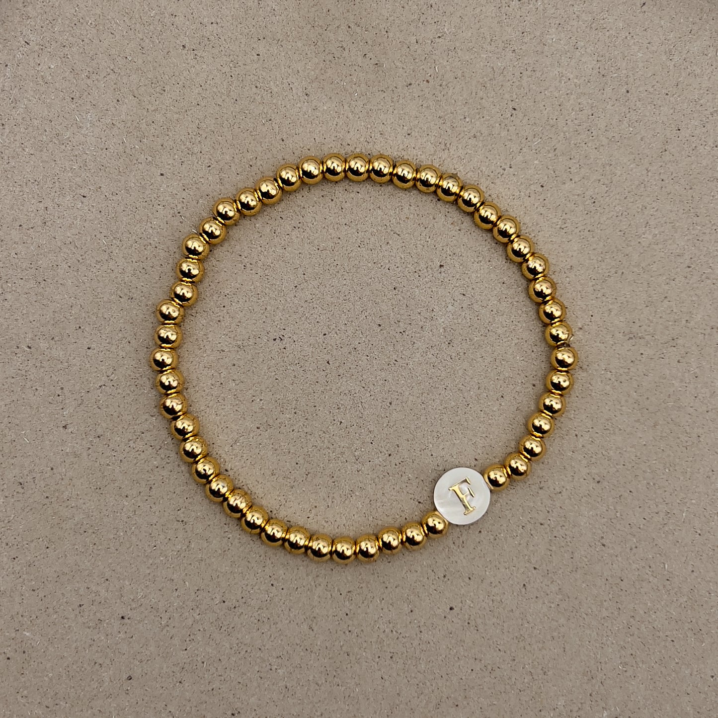Monogrammed Pearl Beaded Bracelet