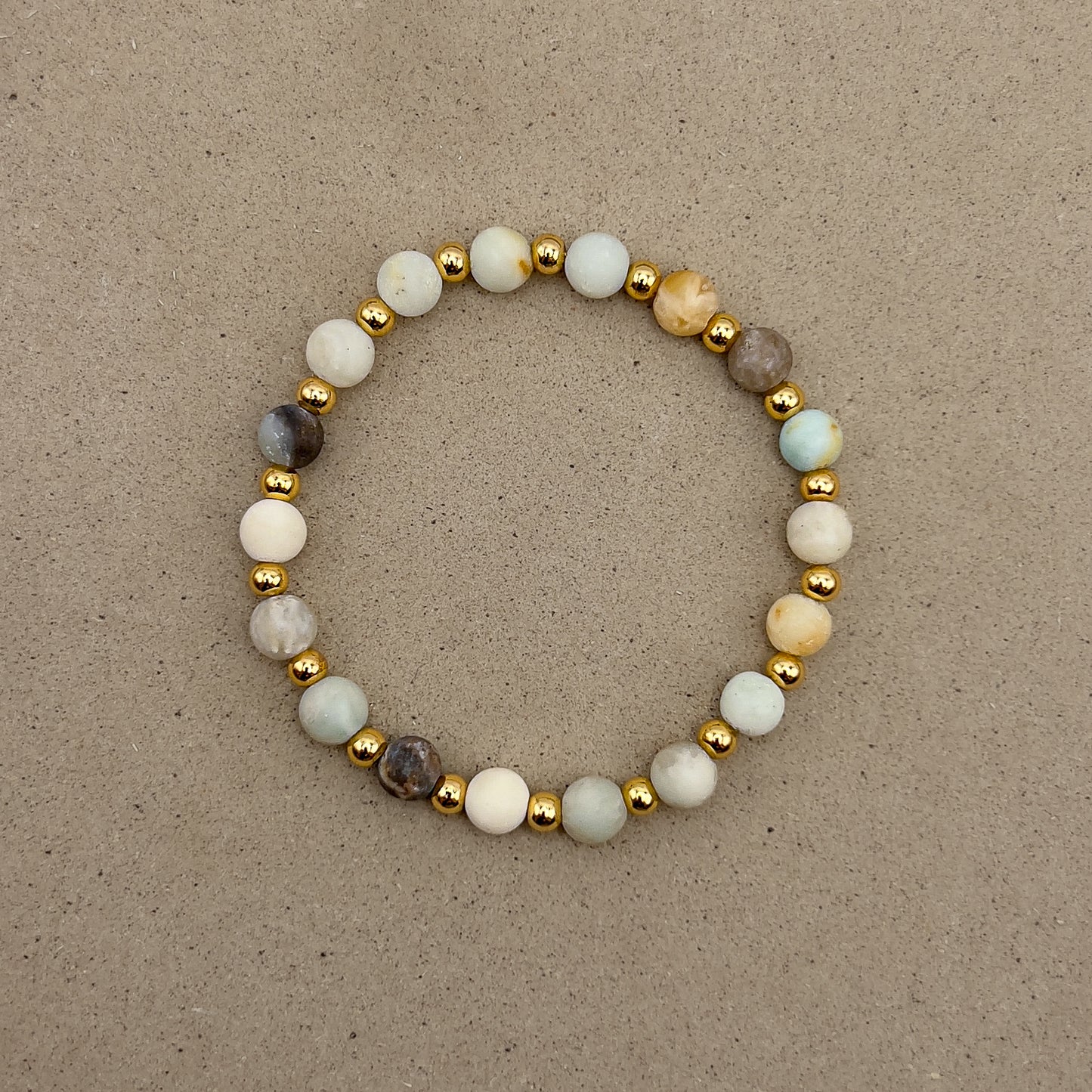 Matte Amazonite Gilded Stone Bracelet