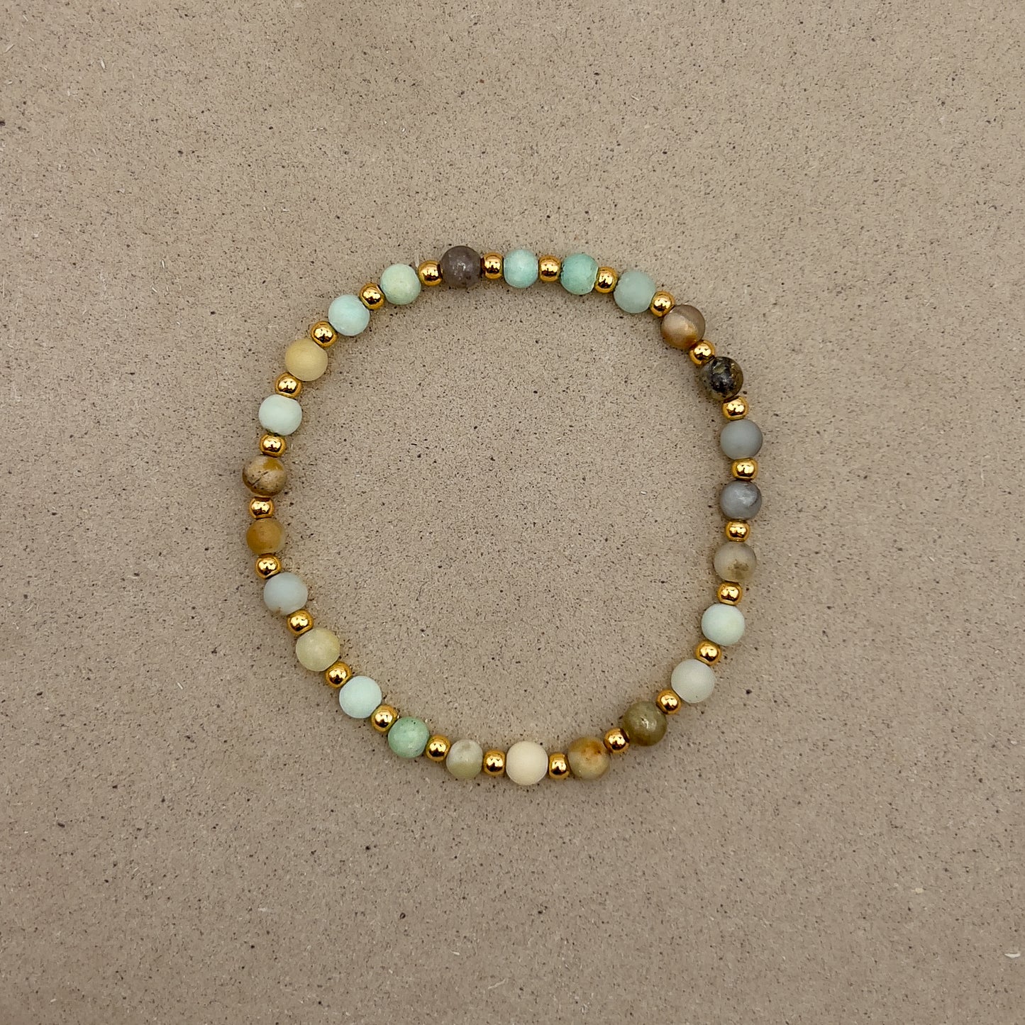 Matte Amazonite Gilded Stone Bracelet