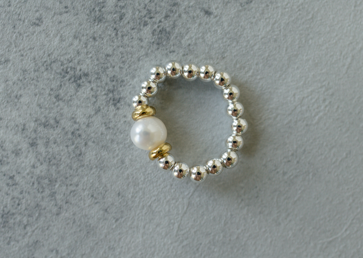 Mixed Metal Pearl Ring