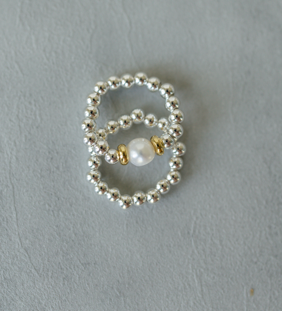 Mixed Metal Pearl Ring