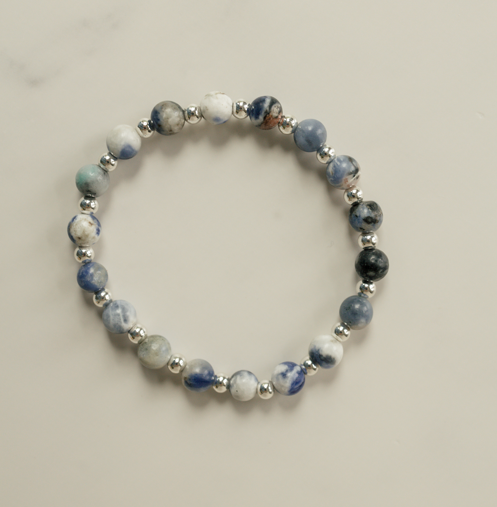 Sodalite Gilded Stone Bracelet