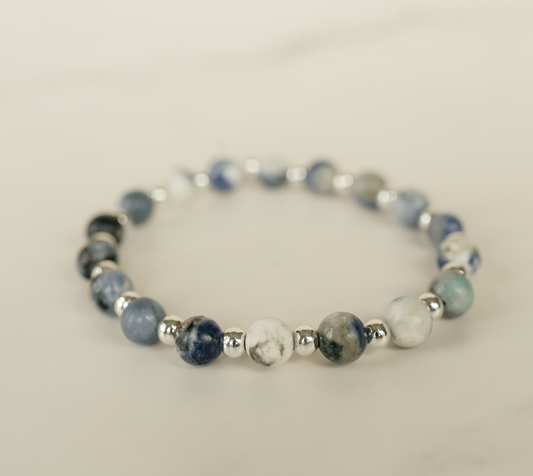 Sodalite Gilded Stone Bracelet