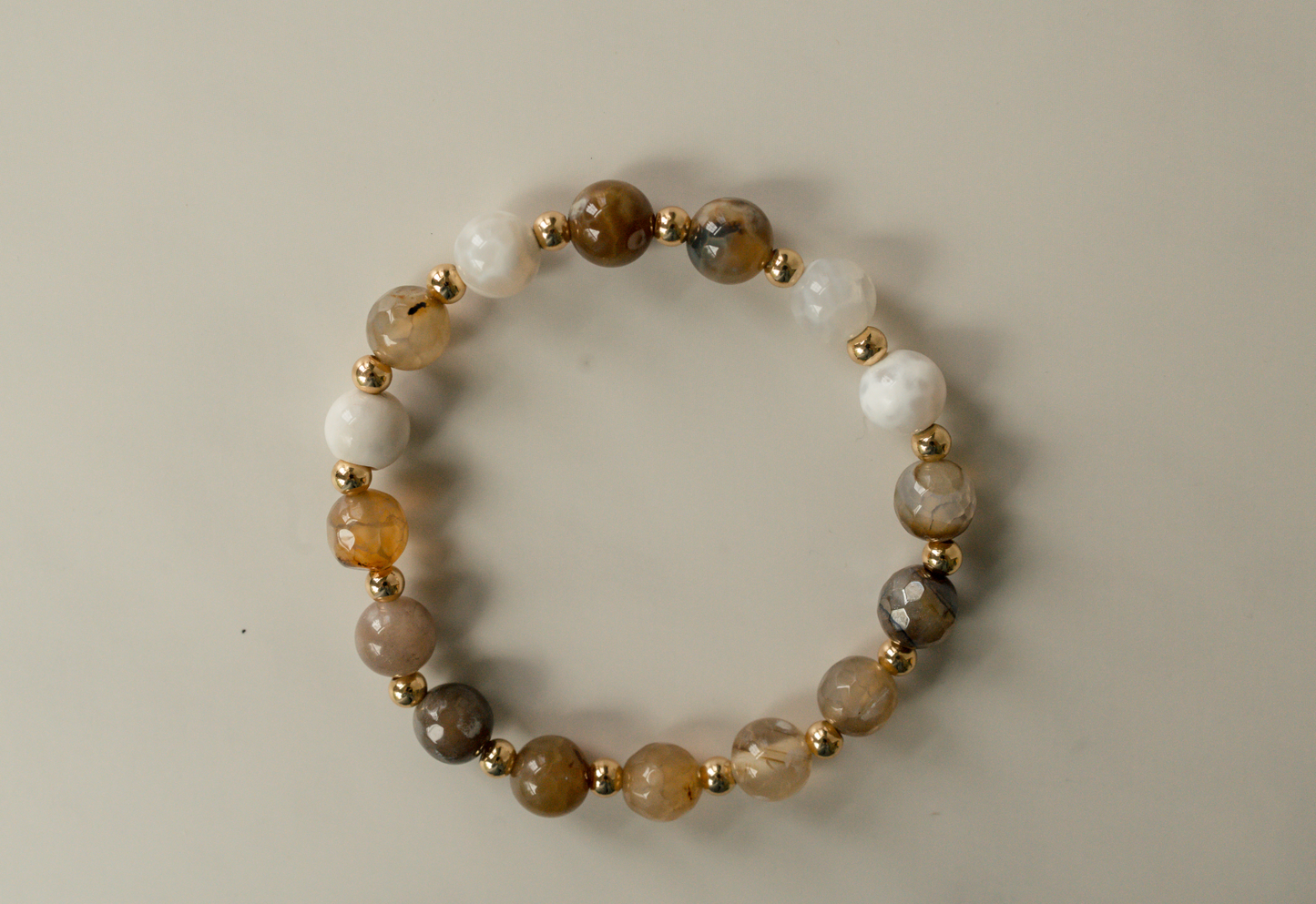 Earth Agate Gilded Stone Bracelet