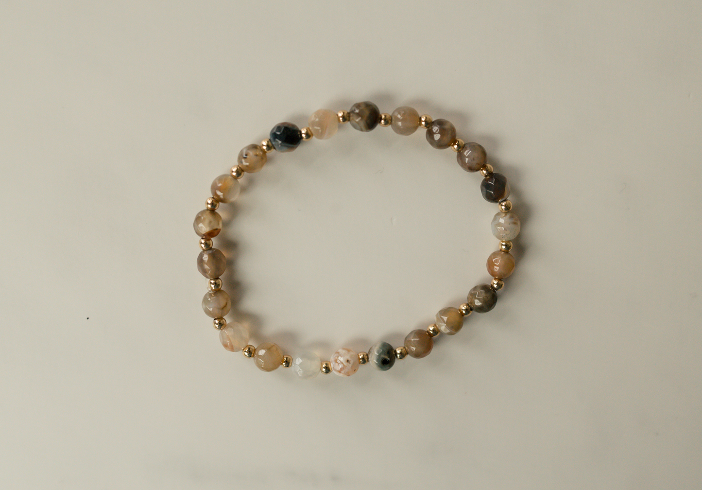 Earth Agate Gilded Stone Bracelet