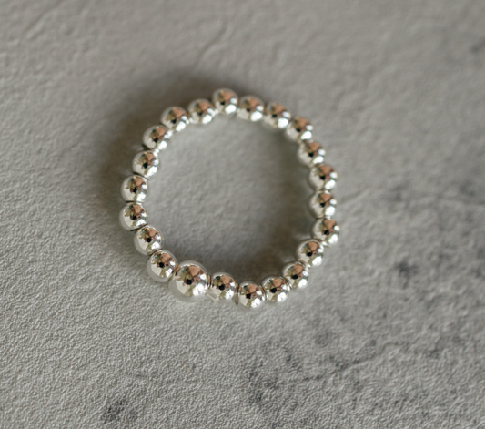 Silver Beaded Ring