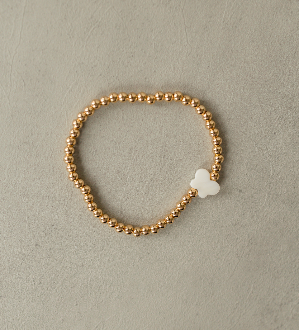 Golden Butterfly Beaded Bracelet