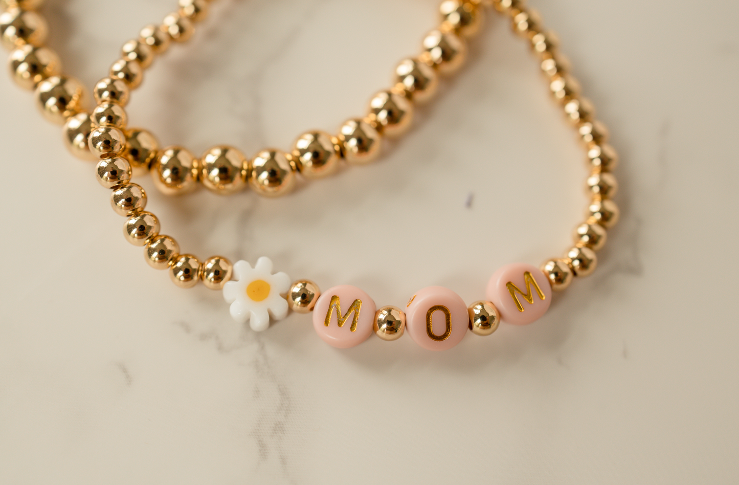 Golden Floral Mom Bracelet