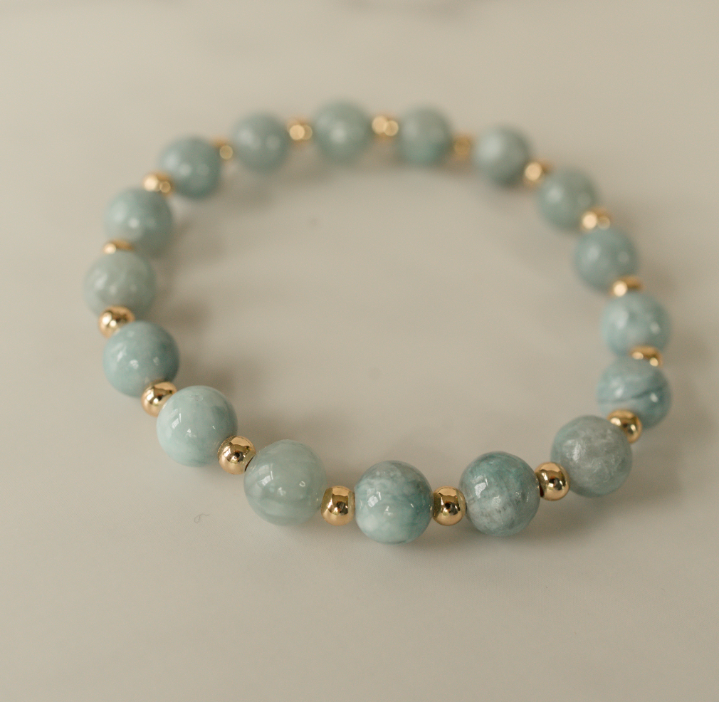 Blue Quartz Gilded Stone Bracelet