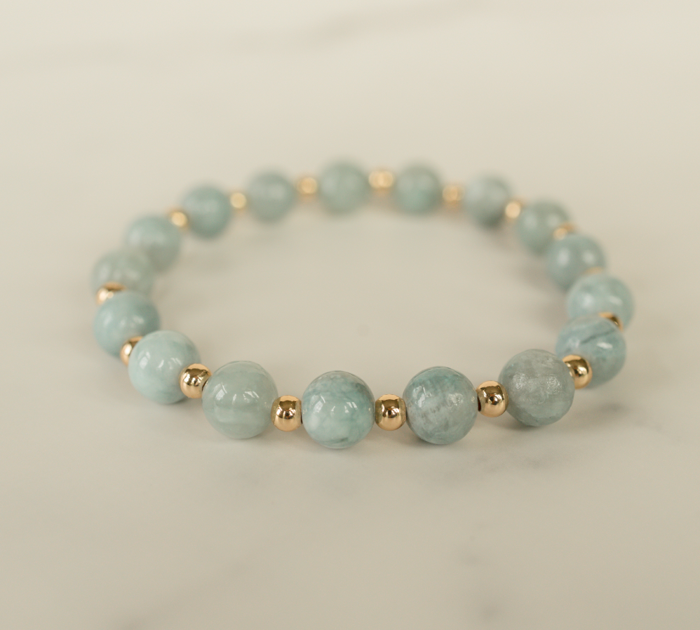 Blue Quartz Gilded Stone Bracelet