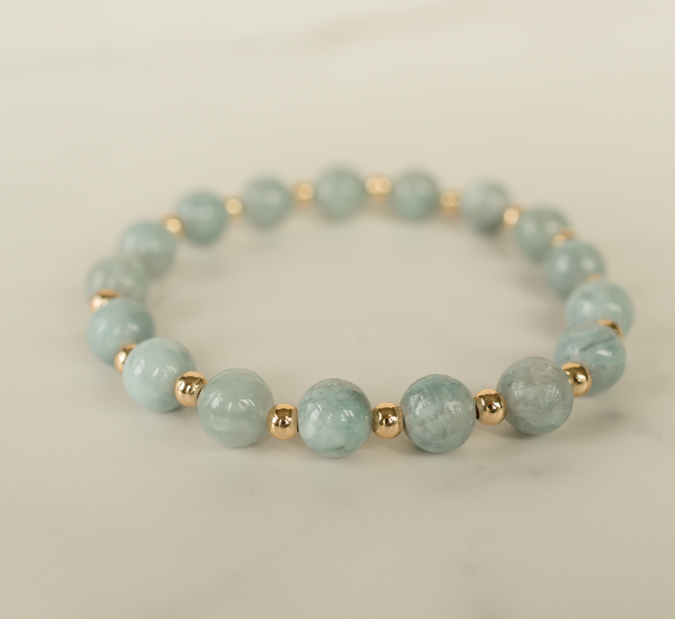 Blue Quartz Gilded Stone Bracelet