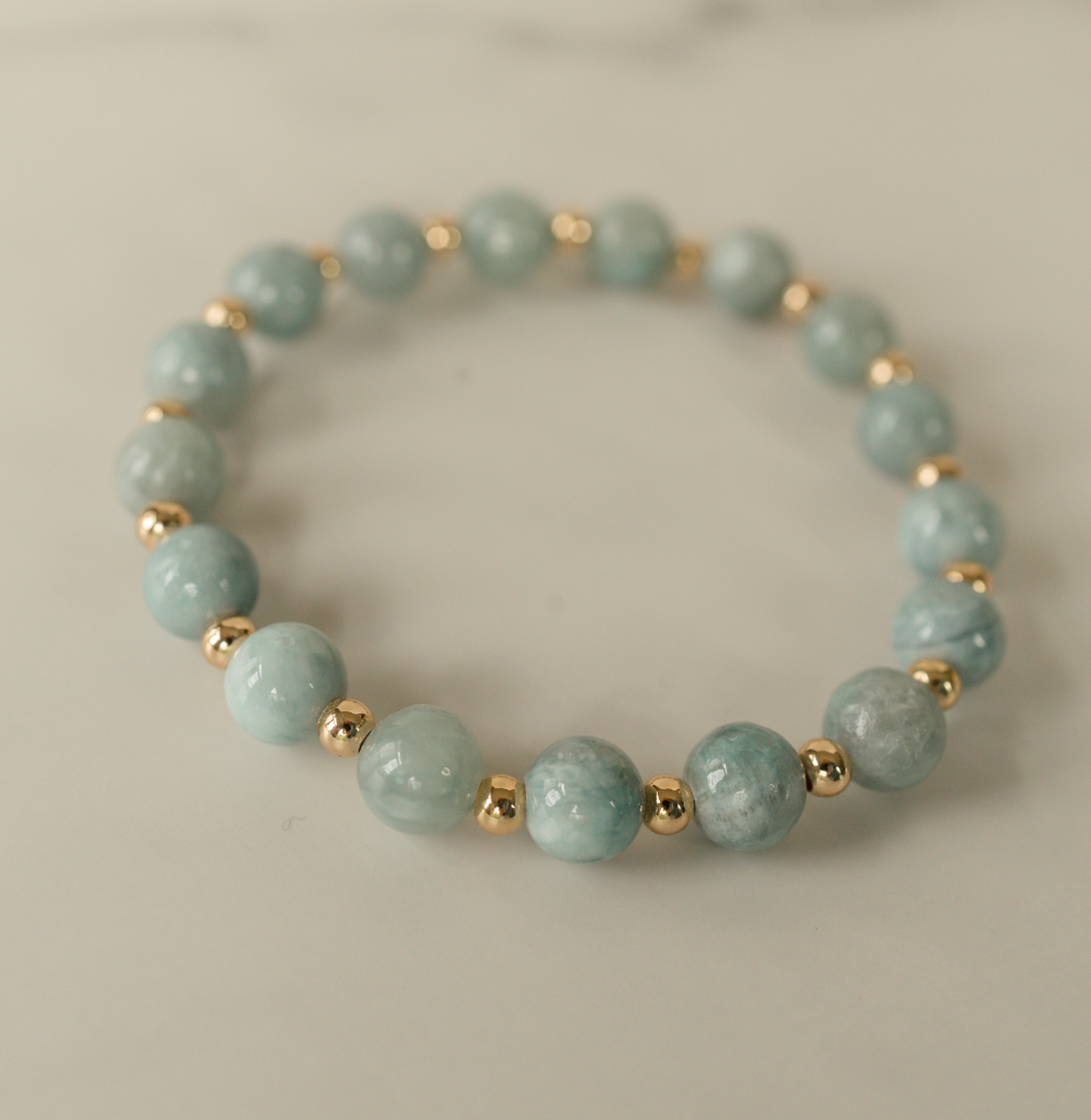 Blue Quartz Gilded Stone Bracelet