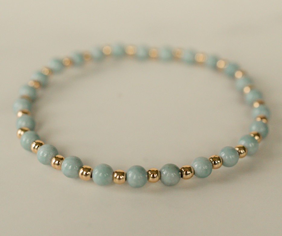 Blue Quartz Gilded Stone Bracelet