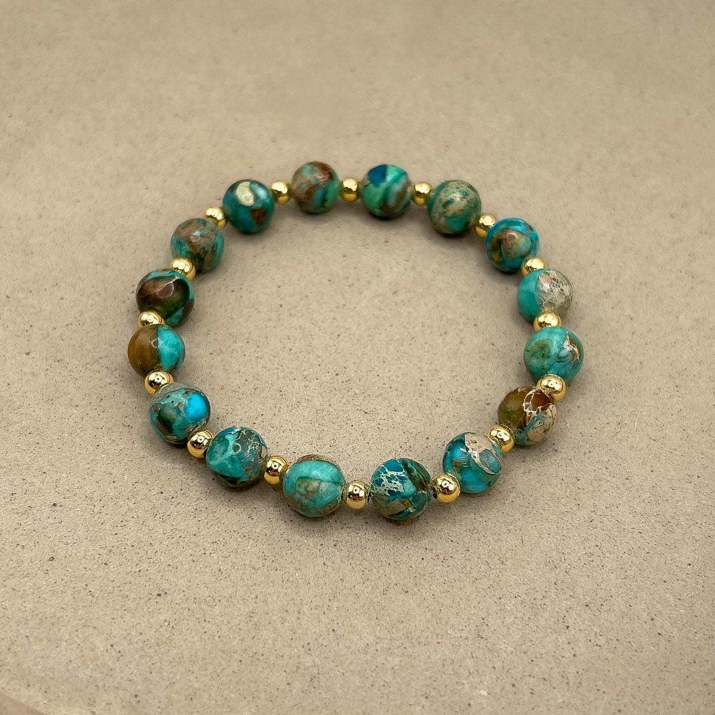 Turquoise Jasper Gilded Stone Bracelet